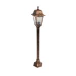 GloboStar® SOLME 203-0217 Vintage Επιδαπέδιο Φωτιστικό Κολωνάκι Κήπου Μονόφωτο 1 x E27 IP44 Χάλκινο & Διάφανο Πλαστικό - Μ22 x Π22 x Υ100cm - Image 2