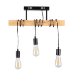 GLOBOSTAR® JOLLY 00605 Vintage Κρεμαστό Φωτιστικό Οροφής με Ντουί 3 x E27 AC 220-240V IP20 - Μαύρο & Μπεζ - Μ55 x Π6 x Υ115cm - Image 2