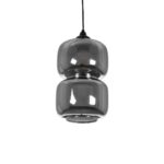 GLOBOSTAR® PIAGE 206-0036 Μοντέρνο Κρεμαστό Φωτιστικό Οροφής με Ντουί 1 x E27 AC 220-240V IP20 - Μαύρο Φιμέ - Μ18 x Π18 x Υ31cm - Image 2