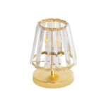 GLOBOSTAR® GLASSY 204-0064 Μοντέρνο Επιτραπέζιο Φωτιστικό Πορτατίφ με Ντουί 1 x E27 AC 220-240V IP20 - Χρυσό & Διάφανο - Μ18 x Π180 x Υ22cm - Image 2