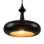 GLOBOSTAR® ROCKFORD 01287-C Μοντέρνο Κρεμαστό Φωτιστικό Οροφής με Ντουί 1 x E27 AC 220-240V IP20 - Μαύρο & Χρυσό - Μ30 x Π30 x Y23cm - Image 2