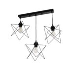 GLOBOSTAR® GLIND 201-0092 Vintage Κρεμαστό Φωτιστικό Οροφής με Ντουί 3 x E27 AC 220-240V IP20 - Μαύρο - Μ67 x Π24 x Υ55cm - Image 2