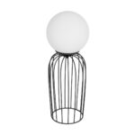 GLOBOSTAR® KAZAF 203-0295 Μοντέρνο Επιτραπέζιο Φωτιστικό Πορτατίφ με Ντουί 1 x E27 AC 220-240V IP20 - Μαύρο & Λευκό - Μ16 x Π16 x Υ40cm