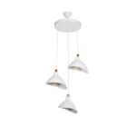 GLOBOSTAR® RIVE 203-0142 Μοντέρνο Κρεμαστό Φωτιστικό Οροφής με Ντουί 3 x E27 AC 220-240V IP20 - Λευκό & Χρυσό - Μ40 x Π40 x Υ65cm - Image 2