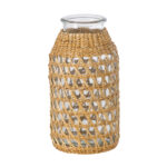 GloboStar® MANDY 35627 Διακοσμητικό Βάζο Γυάλινο Διάφανο με Μπαμπού Φ8.5 x Υ17.5cm - Image 2