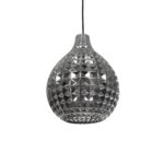 GLOBOSTAR® BASTIK 206-0026 Μοντέρνο Κρεμαστό Φωτιστικό Οροφής με Ντουί 1 x E27 AC 220-240V IP20 - Μαύρο Φιμέ - Μ22 x Π22 x Υ26cm - Image 2