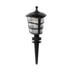 GloboStar® ZARDIN 203-0208 Vintage Καρφωτό Φωτιστικό Φαναράκι Μονόφωτο 1 x E27 IP44 Μαύρο & Διάφανο Πλαστικό - Μ17 x Π17 x Υ50cm - Image 2