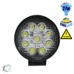 GloboStar® 30000 PRO Series Προβολέας Εργασίας - Working Light για Αυτοκίνητα & Φορτηγά Στρογγυλός 27W 10-30V 3780lm 30° Αδιάβροχος IP65 Ψυχρό Λευκό 6000k