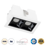 GLOBOSTAR® LUMINAR 60316 Χωνευτό Downlight Σποτ LED 4W 560lm 36° AC 220-240V IP20 Φυσικό Λευκό 4500K - Osram SMD Chip & TÜV SÜD Driver - Λευκό & Μαύρο Ματ - Μ7.5 x Π4.3 x Υ4.5cm / Q6.5 x 3.5cm - 5 Χρόνια Εγγύηση - Image 2