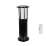 GLOBOSTAR® SOLARMIS 90536 Φωτιστικό Κολωνάκι Κήπου LED 10W 180lm 120° με Ενσωματωμένο Φωτοβολταϊκό Panel 6V 5W & Επαναφορτιζόμενη Μπαταρία Li-ion 3.2V 6000mAh με Αισθητήρα Ημέρας-Νύχτας Αδιάβροχο IP65 All in One CCT 6000K-4500K-2700K - Μαύρο - Μ22 x Π22 x Υ59cm - 2 Χρόνια Εγγύηση