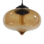 GLOBOSTAR® QUINN 01029 Vintage Κρεμαστό Φωτιστικό Οροφής με Ντουί 1 x E27 AC 220-240V IP20 - Μελί & Μαύρο - Μ26 x Π26 x Υ20cm