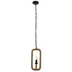 GLOBOSTAR® LINDELL 10001110 Vintage Κρεμαστό Φωτιστικό Οροφής με Ντουί 1 x E14 AC 220-240V IP20 - Μπεζ & Μαύρο - Μ18 x Π18 x Υ33cm - Image 4