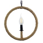 GLOBOSTAR® LINDELL 10001111 Vintage Κρεμαστό Φωτιστικό Οροφής με Ντουί 1 x E14 AC 220-240V IP20 - Μπεζ & Μαύρο - Μ37 x Π2.5 x Υ37cm - Image 5