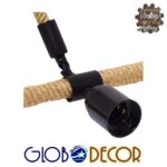 GLOBOSTAR® MALVERN 10001240 Vintage Κρεμαστό Φωτιστικό Οροφής με Ντουί 1 x E27 AC 220-240V IP20 - Μαύρο & Μπεζ - Μ33 x Π22 x Υ33cm - Image 6