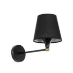 GLOBOSTAR® BLAKI 201-0115 Μοντέρνο Φωτιστικό Τοίχου - Απλίκα με Ντουί 1 x E27 AC 220-240V IP20 - Μαύρο - Μ40 x Π15 x Υ20cm