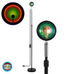 GloboStar® 00821 Μοντέρνο Minimal Επιδαπέδιο Φωτιστικό Μεταλλικό Μονόφωτο LED 12W DC 5V με Projector LENS Ειδικού Εφέ & Καλώδιο Τροφοδοσίας USB Rotation Head 180° RAINBOW GREEN - Image 2