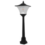 GLOBOSTAR® DIRAHIO 12148 Φωτιστικό Κολωνάκι Κήπου με Ντουί 1 x E27 120° AC 220-240V Αδιάβροχο IP65 - Γκρι Ανθρακί - Μ32 x Π32 x Υ109cm - Image 2