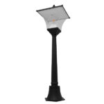GLOBOSTAR® DIRAHIO 12148 Φωτιστικό Κολωνάκι Κήπου με Ντουί 1 x E27 120° AC 220-240V Αδιάβροχο IP65 - Γκρι Ανθρακί - Μ32 x Π32 x Υ109cm - Image 3