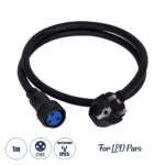 GloboStar® 51172 Καλώδιο Ρεύματος 3PIN DMX512 1 Μέτρο από Female XLR σε Male Πρίζα Schuko Τερματισμένο Αδιάβροχο IP65 Μ100cm - Μαύρο - Image 2