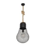 GLOBOSTAR® URBAN 999-0192 Vintage Κρεμαστό Φωτιστικό Οροφής με Ντουί 1 x E27 AC 220-240V IP20 - Μαύρο & Μπεζ - Μ28 x Π28 x Υ80cm