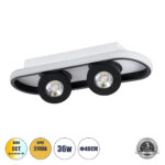 GLOBOSTAR® NESPO 61212 Μοντέρνο Φωτιστικό Οροφής LED 36W 4032lm 360° & 45° AC 220-240V IP20 Ρυθμιζόμενο Λευκό CCT με On/Off 2700K/4500K/6000K - Lumileds SMD Chip - Μαύρο Ματ - Μ40 x Π13 x Υ6.5cm - 3 Χρόνια Εγγύηση - Image 2