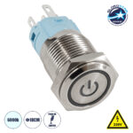 GloboStar® 70775 LED Φωτιζόμενος Διακόπτης Χωνευτός - Μπουτόν PUSH On Ανοξείδωτος AC 220-240V Αδιάβροχο IP67 Φ18mm με Angel Eye Ψυχρό Λευκό 6000K - Image 4