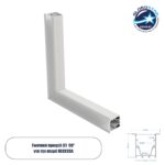 GLOBOSTAR® ALP-CORNER-SIDE90 RECESSA 61788 Χωνευτό Προφίλ Αλουμινίου Γωνία με Λευκό Γαλακτερό Πατητό Κάλυμμα για Ταινίες LED IP20 - Λευκό Ματ - Μ30 x Π3.5 x Υ4cm