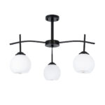GLOBOSTAR® LUNA 01087 Μοντέρνο Φωτιστικό Οροφής με Ντουί 3 x E27 AC 220-240V IP20 - Λευκό & Μαύρο - Μ45 x Π45 x Υ40cm - Image 2