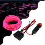 GloboStar® 82203 TUBE 360° Degree Διακοσμητική EL-Wire Neon Αυτοκινήτου Κορδόνι ΣΕΤ 3m 1W/3m 30lm/m 360° DC 12V με Βύσμα Αναπτήρα Αυτοκινήτου Αδιάβροχη IP68 Φούξια - Image 2