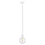 GLOBOSTAR® SHAQRA 36215 Μοντέρνο Κρεμαστό Φωτιστικό Οροφής με Ντουί 1 x E27 AC 220-240V IP20 - Μπεζ & Λευκό - Μ4 x Π4 x Υ110cm - Image 2