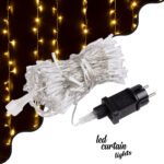 85826 Διακοσμητική Κουρτίνα 3 x 3 Μέτρα με Controller 8 Προγραμμάτων Εναλλαγών Φωτισμού - Επεκτεινόμενη 300 LED 3.6W AC 230V με Διάφανο Καλώδιο & Πρίζα Schuko Αδιάβροχη IP44 Θερμό Λευκό 2700K Μ3 x Υ3m - Image 2