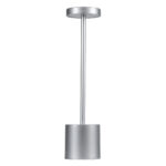 GloboStar® JOJO 76521 Επαναφορτιζόμενο Επιτραπέζιο Φωτιστικό Πορτατίφ LED 1.5W 105lm 120° DC 5V IP44 CCT Ultra Θερμό 1500K - Φυσικό Λευκό 4500K - Ψυχρό Λευκό 6000K Dimmable Ασημί Αλουμίνιο - Μ8 x Π8 x Υ34cm - 2 Χρόνια Εγγύηση - Image 2
