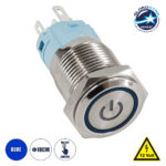 GLOBOSTAR® BUTTON 70783 Φωτιζόμενος Χωνευτός Διακόπτης On/Off LED DC 12V 1 x 3A 690W Max Αδιάβροχο IP65 Μπλε - Μ1.8 x Π1.8 x Υ2cm - 2 Χρόνια Εγγύηση - Image 4