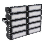 GLOBOSTAR® GOLIATH 90104 Προβολέας για Γήπεδα Tennis & Ποδοσφαίρου 5x5 LED 500W 75000lm 75°x135° SDCM<5 Fish Eye Lens AC 220-240V Αδιάβροχο IP65 IK08 Φυσικό Λευκό 5000K - Lumileds SMD Chip & Mean Well Driver - Μαύρο Ματ - Μ62 x Π22 x Υ45cm - 5 Χρόνια Εγγύηση - Image 3