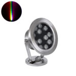 GLOBOSTAR® UNDERWATER-DENIS 90431 Υποβρύχιος Προβολέας Σποτ για Σιντριβάνια/Πισίνες LED 12W 1020lm 30° DC 24V Αδιάβροχο IP68 RGBW DMX512 Dimmable - Ανοξείδωτο Ατσάλι 304 - Μ14.5 x Π7 x Υ17cm - 3 Χρόνια Εγγύηση - Image 2