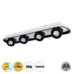 GLOBOSTAR® NESPO 61214 Μοντέρνο Φωτιστικό Οροφής LED 48W 5376lm 360° & 45° AC 220-240V IP20 Ρυθμιζόμενο Λευκό CCT με On/Off 2700K/4500K/6000K - Lumileds SMD Chip - Μαύρο Ματ - Μ80 x Π13 x Υ6.5cm - 3 Χρόνια Εγγύηση - Image 2