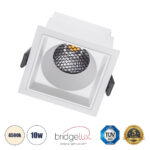 GLOBOSTAR® PLUTO-M 60272 Χωνευτό Downlight Φωτιστικό Σποτ με Honeycomb Anti Glare Reflector LED 10W 1300lm 38° AC 220-240V IP20 Φυσικό Λευκό 4500K - Bridgelux COB Chip & TÜV SÜD Driver - Λευκό Ματ - Μ8.4 x Π8.4 x Υ5.9cm / Q7.5 x 7.5cm - 5 Χρόνια Εγγύηση - Image 2