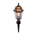GloboStar® VITRO 203-0198 Vintage Καρφωτό Φωτιστικό Φαναράκι Μονόφωτο 1 x E27 IP44 Χάλκινο & Διάφανο Πλαστικό - Μ17 x Π17 x Υ55cm - Image 2