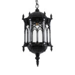 GLOBOSTAR® DARCY 00672 Vintage Κρεμαστό Φωτιστικό Οροφής με Ντουί 1 x E27 AC 220-240V IP20 - Μαύρο & Διάφανο - Μ35 x Π35 x Υ61cm - Image 2