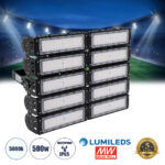 GLOBOSTAR® GOLIATH 90104 Προβολέας για Γήπεδα Tennis & Ποδοσφαίρου 5x5 LED 500W 75000lm 75°x135° SDCM<5 Fish Eye Lens AC 220-240V Αδιάβροχο IP65 IK08 Φυσικό Λευκό 5000K - Lumileds SMD Chip & Mean Well Driver - Μαύρο Ματ - Μ62 x Π22 x Υ45cm - 5 Χρόνια Εγγύηση - Image 2