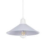 GLOBOSTAR® FERRO 203-0087 Μοντέρνο Κρεμαστό Φωτιστικό Οροφής με Ντουί 1 x E27 AC 220-240V IP20 - Λευκό - Μ30 x Π30 x Υ15cm - Image 2