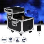 GloboStar® 51170 MERMAID Επαγγελματική Επιδαπέδια Μηχανή Double Haze Machine - Διπλού Εφέ Ομίχλης-Νέφωσης 600W AC 220V-240V DMX512 Display on Body & Ασύρματο Χειριστήριο σε Flight Case - Μαύρο - L49.5 x W38 x H45cm - Image 2