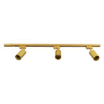 GLOBOSTAR® LEO 60359 Μοντέρνο Φωτιστικό Οροφής με Ντουί 3 x GU10 AC 220-240V IP20 - Χρυσό Πλατίνα - Μ100 x Π6 x Υ20cm - Image 2