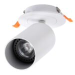 GLOBOSTAR® LEO 60351 Χωνευτό Κινούμενο Φωτιστικό Downlight Σποτ με Ντουί 1 x GU10 AC 220-240V IP20 - Λευκό Ματ - Μ9 x Π9 x Υ17cm / Q7cm - Image 2