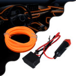 GloboStar® 82201 TUBE 360° Degree Διακοσμητική EL-Wire Neon Αυτοκινήτου Κορδόνι ΣΕΤ 3m 1W/3m 30lm/m 360° DC 12V με Βύσμα Αναπτήρα Αυτοκινήτου Αδιάβροχη IP68 Πορτοκαλί - Image 2