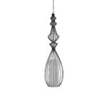 GLOBOSTAR® LILY 01561 Vintage Κρεμαστό Φωτιστικό Οροφής με Ντουί 1 x E27 AC 220-240V IP20 - Μαύρο & Λευκό - Μ20 x Π20 x Υ90cm - Image 5