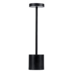 GloboStar® JOJO 76520 Επαναφορτιζόμενο Επιτραπέζιο Φωτιστικό Πορτατίφ LED 1.5W 105lm 120° DC 5V IP44 CCT Ultra Θερμό 1500K - Φυσικό Λευκό 4500K - Ψυχρό Λευκό 6000K Dimmable Μαύρο Αλουμίνιο - Μ8 x Π8 x Υ34cm - 2 Χρόνια Εγγύηση - Image 2