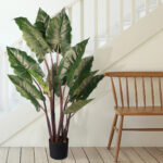 GloboStar® Artificial Garden RAINBOW TARO 20055 Τεχνητό Διακοσμητικό Φυτό Κολοκασία Υ140cm - Image 5