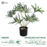 GloboStar® Artificial Garden BROADLEAF LADY PALM 20059 Τεχνητό Διακοσμητικό Φυτό Πλατύφυλλος Φοίνικας Μπαμπού Υ50cm