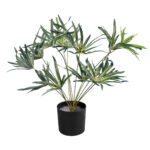 GloboStar® Artificial Garden BROADLEAF LADY PALM 20059 Τεχνητό Διακοσμητικό Φυτό Πλατύφυλλος Φοίνικας Μπαμπού Υ50cm - Image 2